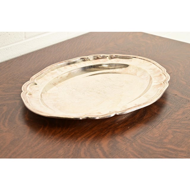 A gorgeous antique English Victorian silver plate serving tray By Tiffany & Co. England, Circa Early 20th Century...