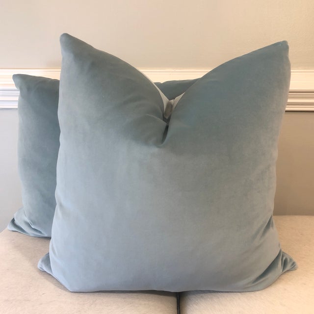 Sky Blue Velvet 22” PillowsA Pair Chairish