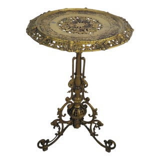 Historicist Gilded Cast Iron Side Table, Germany, 1880s For Sale