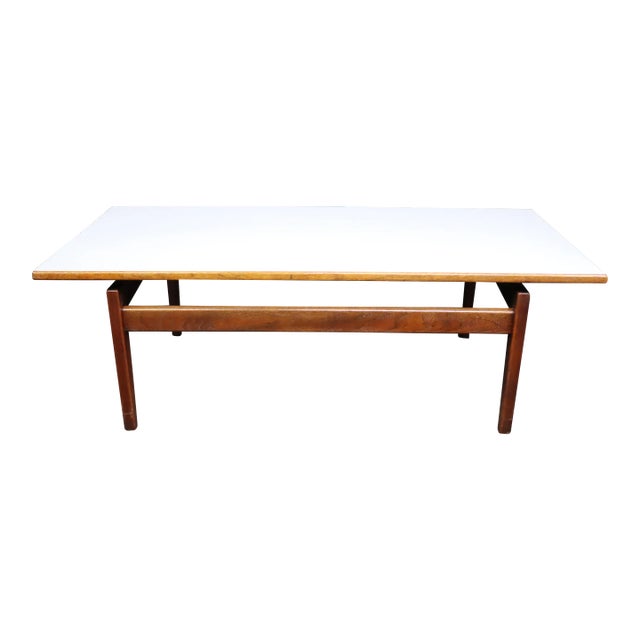 Jens Risom Mid Century Walnut Coffee Table For Sale