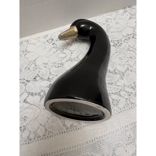 Black Unique Ceramic Black Swan Bud Vase For Sale - Image 8 of 8