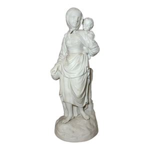 Large Antique 19th Century Parian Porcelain Lady European Figural Statue Figure