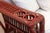 Pair of Vintage Palecek President's Chairs Red Rattan White Cushion Patio Chairs For Sale - Image 15 of 16
