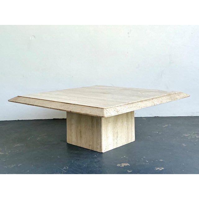 Vintage Italian Stone International Travertine Pedestal Coffee Table For Sale In West Palm - Image 6 of 17