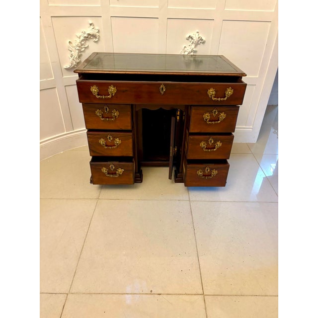 Antique George III Mahogany Kneehole Desk, 1780s For Sale - Image 9 of 15