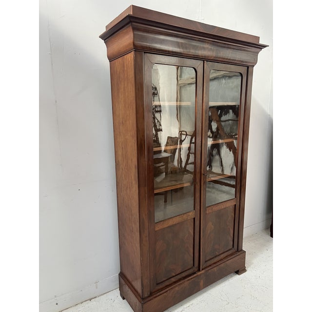 19th Century Louis Philippe Mahogany and Mahogany Veneer Bookcase For Sale - Image 11 of 13