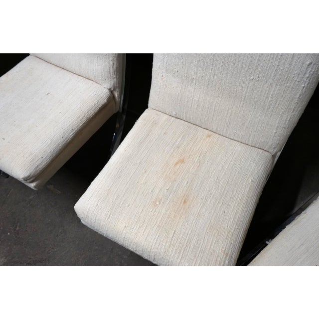 1970s 1970s Set of 6 "Z" Upholstered Dining Chairs With Chrome Frames by Milo Baughman for Dia For Sale - Image 5 of 12