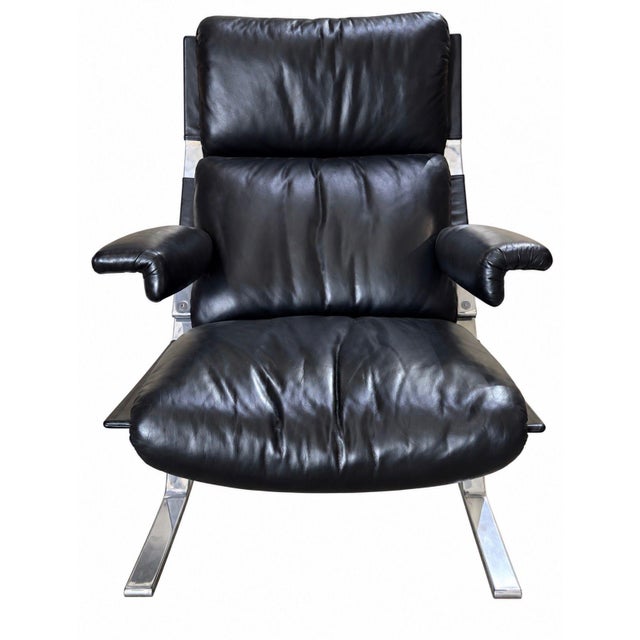 Mid-Century Modern Vittorio Introini for Saporiti Italia P60 Lounge Chair & P61 Ottoman, Italy 1970 For Sale - Image 3 of 14