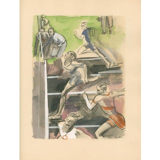 Milivoj Uzelac – Track and Field – Original Art Deco Pochoir Sporting Print, 1932 For Sale