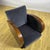Wood Art Deco Armchairs in Walnut Burl and Navy Blue Striped Velvet, 1930s, Set of 2 For Sale - Image 7 of 9