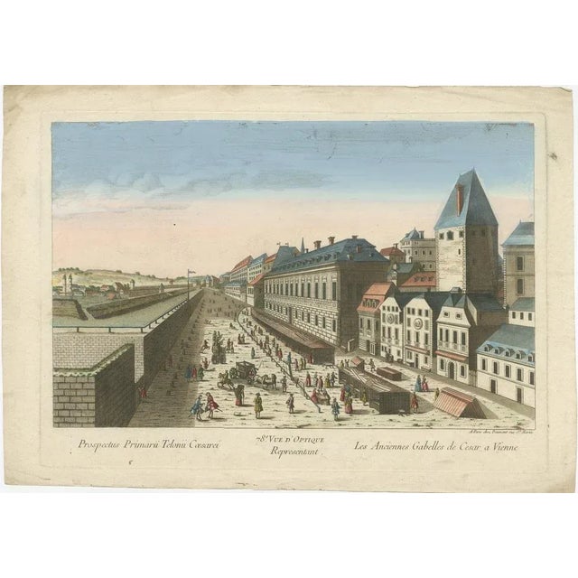 Title: Hand-Colored Optical View of Vienna (Rotenturmstrasse & Leopoldstadt) This hand-colored perspective view,...
