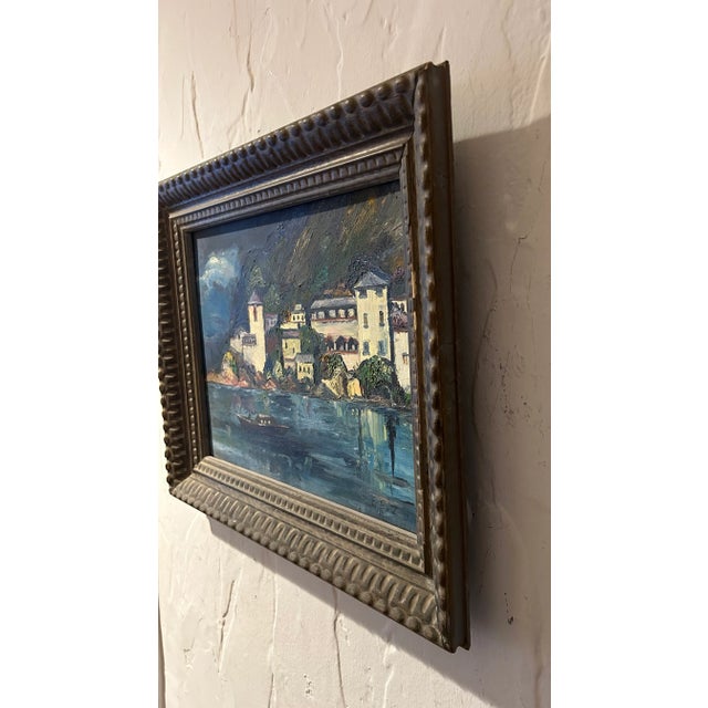 California Coastal Seascape, "View From Covered Boat", Oil Painting, Signed by Artist For Sale In Palm Springs - Image 6 of 9