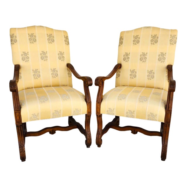 Drexel Heritage French Os De Mouton Armchairs For Sale