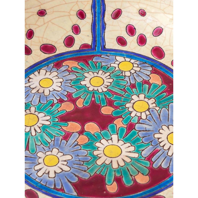 Vintage French Art Deco Cloisonné Enamel Bowl with Daisies from Manufacture Des Emaux De Longwy, 1930 For Sale - Image 4 of 13
