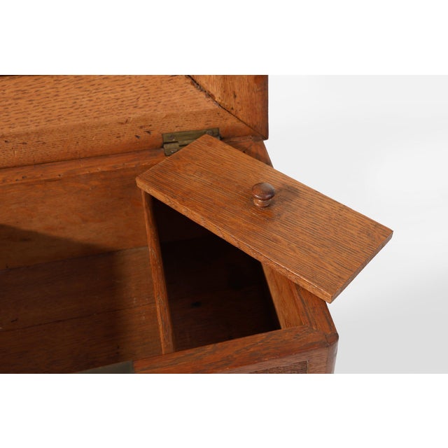 Antique French Sculpted Sewing Box in Oak, 1890s For Sale - Image 5 of 14