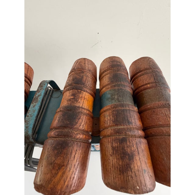 1960s Vintage Six-Player Wooden Croquet Set With Original Painted Storage Stand, 1960s For Sale - Image 5 of 11