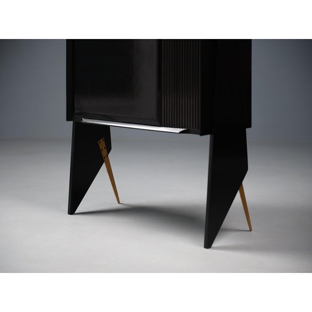 Vintage Italian Black Highboard, 1950s For Sale - Image 9 of 10