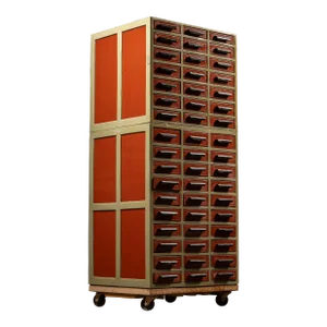 Vintage 102-Drawer Industrial Wheeled Parts Cabinet