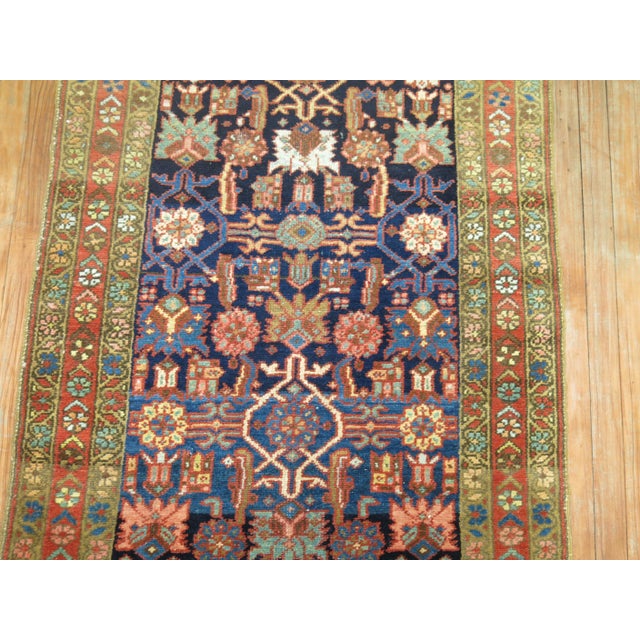 Textile Long Antique Persian Heriz Runner - 3'2" x 14'7" For Sale - Image 7 of 11