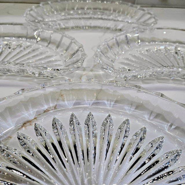 Mid 20th Century Vintage Cut Glass Crescent Dishes – Set of 4 For Sale - Image 5 of 10