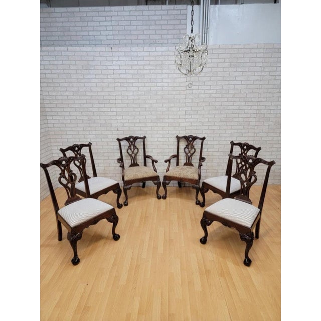 Chippendale Vintage Chippendale Style Dining Chairs by Henredon - Ritterhouse Collection - Set of 6 For Sale - Image 3 of 6