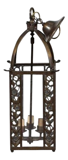 French Bronze Hall Lantern, 1920s
