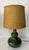 Mid-Century Modern Vintage Shaded Ceramic Table Lamps Green Double Gourd Shape a Pair For Sale - Image 3 of 13