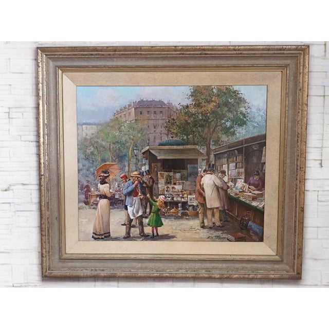 An exquisite original masterpiece for the discerning collector: vintage oil on canvas painting by elio ferrara - "paris...