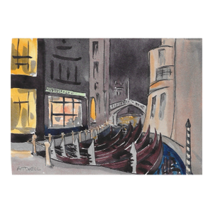 1950s Ivy Attwell Venetian Watercolor
