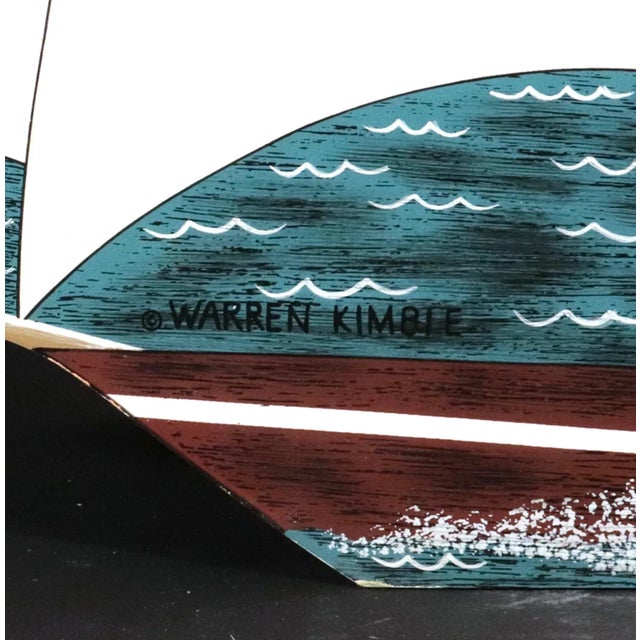 Wood Warren Kimble Sailing Ship Hanging Cabinet For Sale - Image 7 of 10