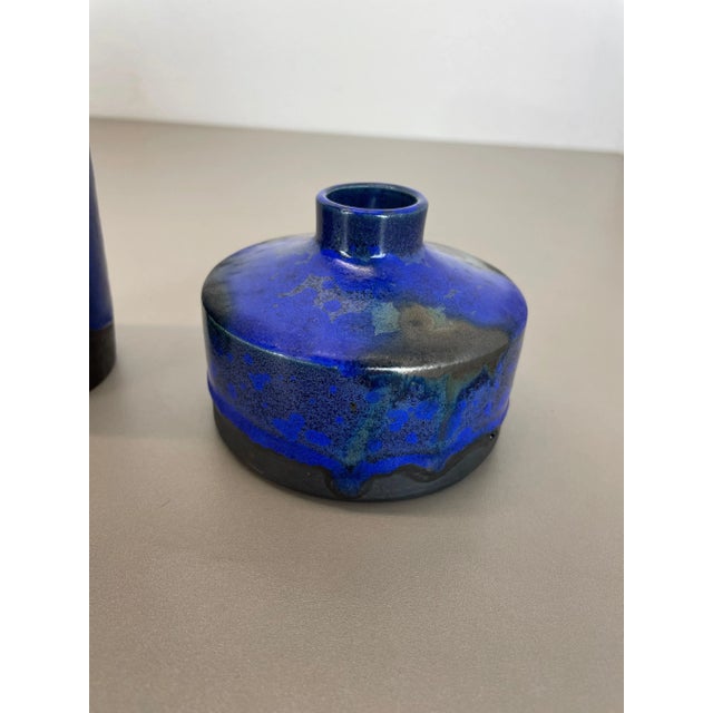 Blue Ceramic Studio Vase from Gerhard Liebenthron, Germany, 1970s, Set of 2 For Sale - Image 10 of 18
