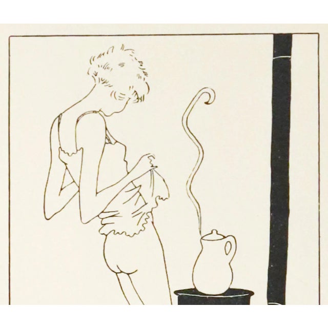 1945 Italian Engraving Bookplate (Ex Libris), Women With Cat (Matted) For Sale - Image 4 of 4