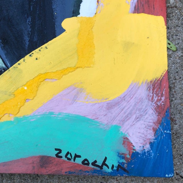 Original painting/collage on paper signed bottom right 18 x 24 unframed