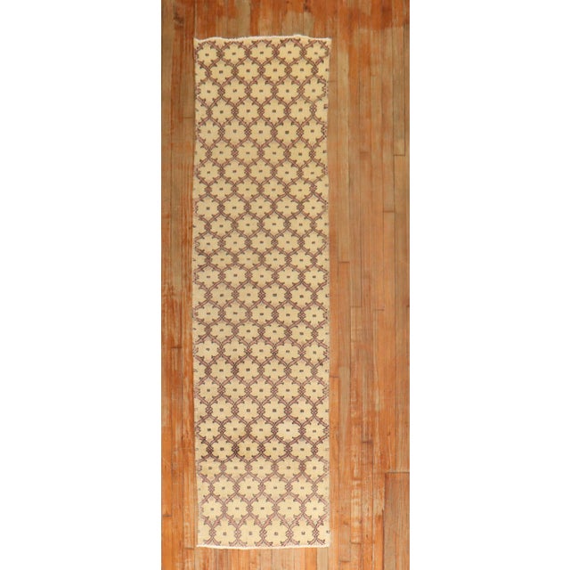 Boho Chic Narrow Vintage Zabihi Collection Turkish Runner - 2'4" x 9'3" For Sale - Image 3 of 10
