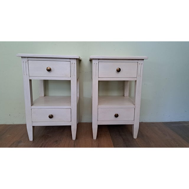 Lacquered Wooden Bedside Tables, Set of 2 For Sale - Image 3 of 6