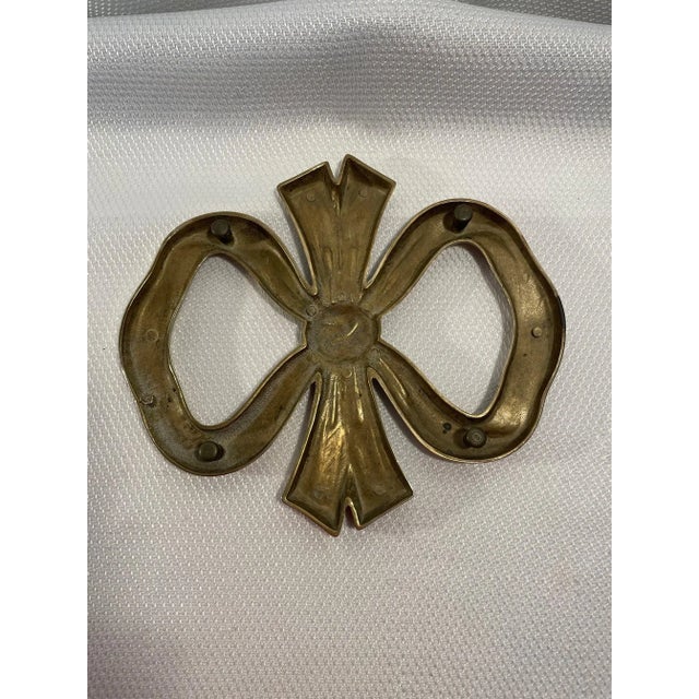 Vintage Solid Brass Bow Trivet or Wall Decor For Sale - Image 10 of 12