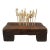 19th Century Carved Bone Game Pieces Collection With Wood Stand For Sale