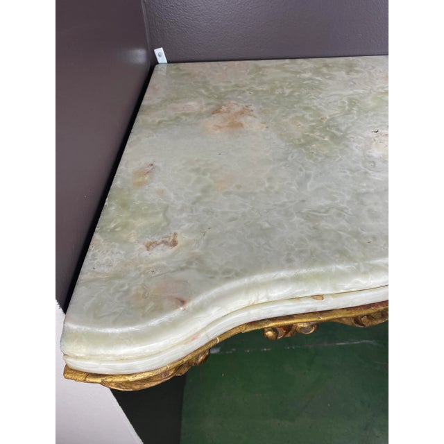 1980s Carved Gilt Corner Console With Marble Top For Sale - Image 5 of 13