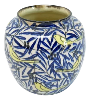 Art Deco Ceramic Vase with Bird Motifs by Max Laeuger