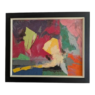 Mid-Century Abstract Oil Painting For Sale