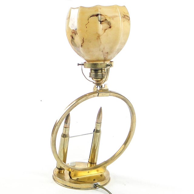 1930s Art Deco Table Lamp with Frame, Poland, 1930s For Sale - Image 5 of 18