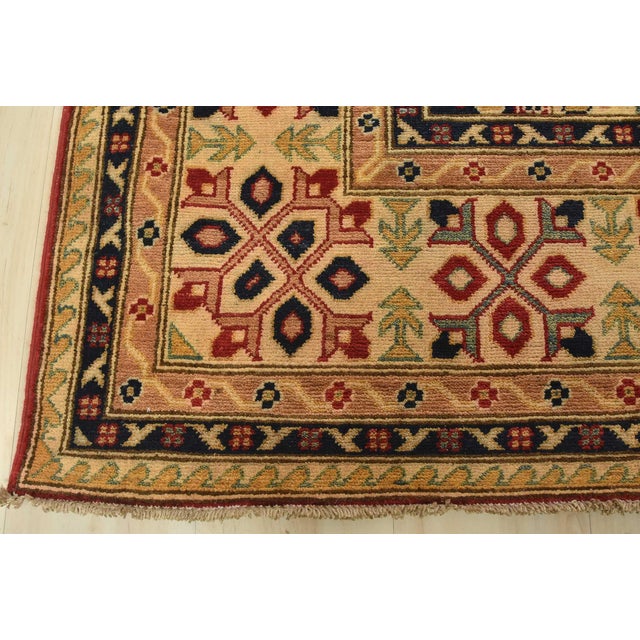 Kazak Rug 9′ X 11’11” Red Wool Traditional Hand-Knotted Oriental Carpet For Sale - Image 10 of 12