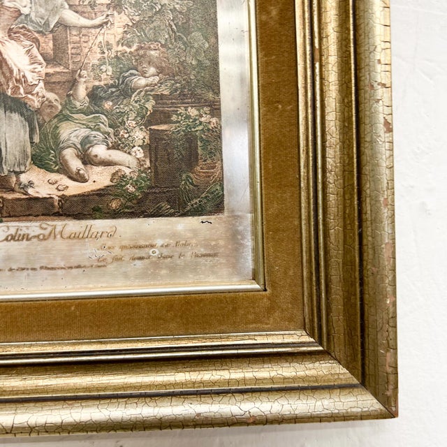 French French Art Silverplate: Le Colin-Maillard Etching Jacques Firmin Beauvarlet For Sale - Image 3 of 11