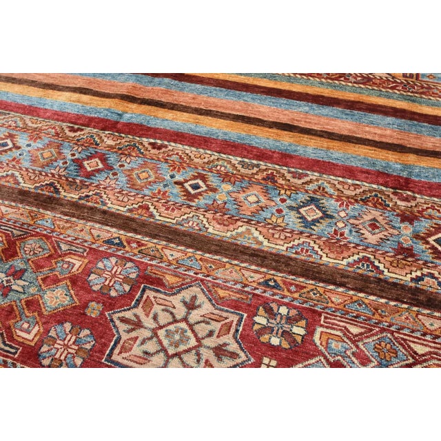 Fine Khorjin Rug 8’4” X 9’8” Multicolor Wool Tribal Hand-Knotted Carpet For Sale - Image 4 of 13