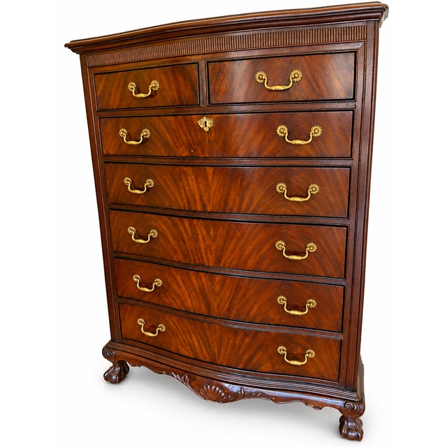 Chippendale Vintage Drexel Chippendale-Style Seven-Drawer Tall Chest For Sale - Image 3 of 12