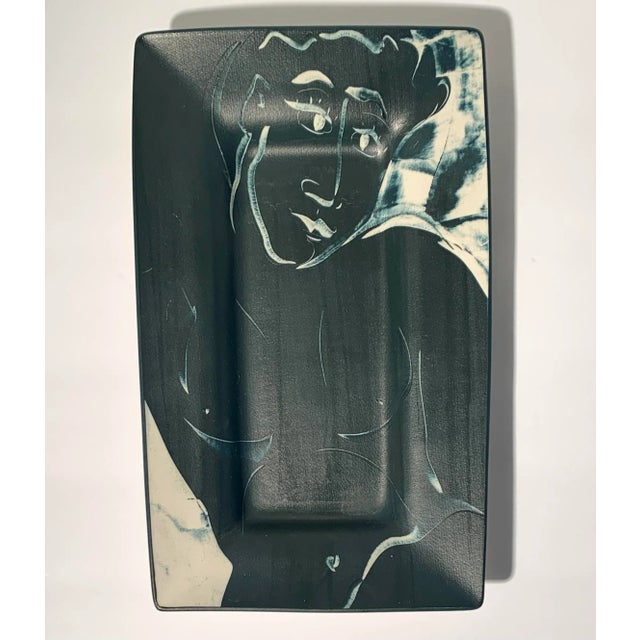 Victoria Crowell Slab-built Porcelain Tray.. Hand-Painted with Colored Slip 13" Long x 8.25" Wide x 1.5" High Victoria...