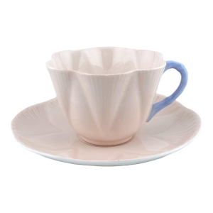 Shelley Pastel Pink Cup and Saucer, Dainty Shape, 1950s English Bone China Teacup