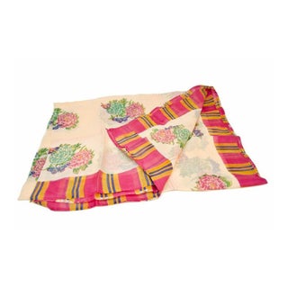 Lisa Corti Organdy Queen Bedcover in Pink & Blue For Sale