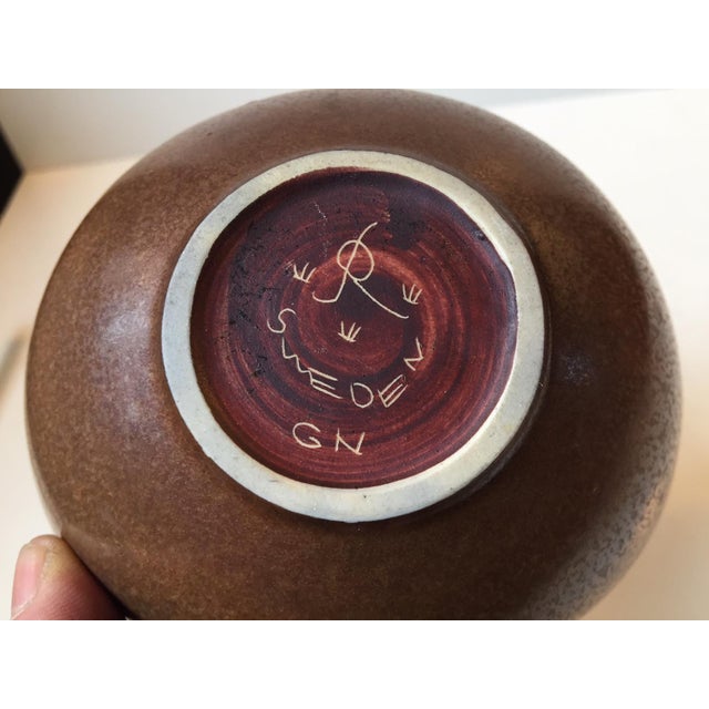 Mid-Century Modern Biomorphic Hares Fur Glaze Bowl by Gunnar Nylund for Rörstrand, 1950s For Sale - Image 3 of 10