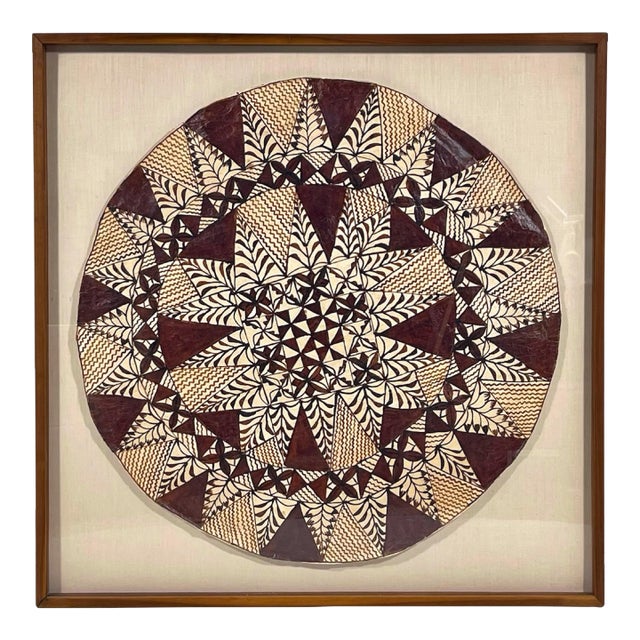 Framed Samoan Tapa Cloth For Sale